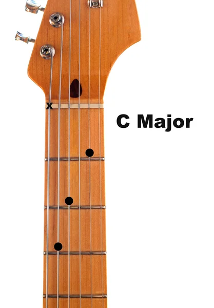 C Mayor Guitarra Diagrama de acordes — Foto de Stock