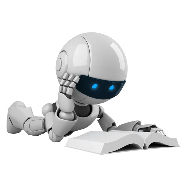 Funny robot read — Stock Photo, Image