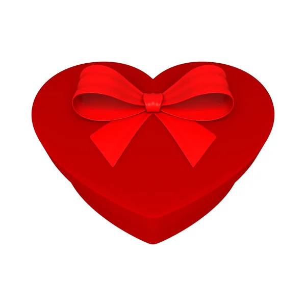 Röda gåva som hjärta — Stockfoto
