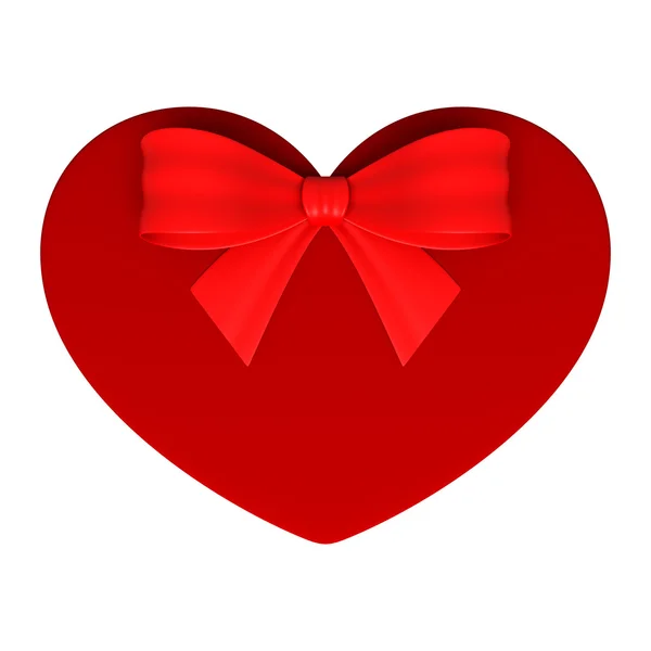Rotes Geschenk als Herz — Stockfoto