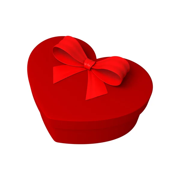 Rotes Geschenk als Herz — Stockfoto