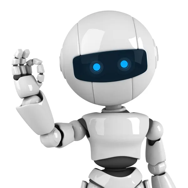Funny white robot stay — Stock Photo, Image