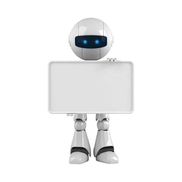 Vicces robot marad üres banner — Stock Fotó
