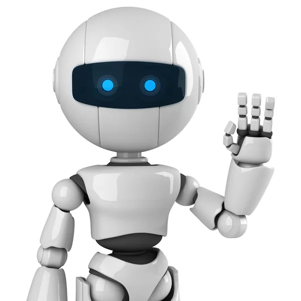 Funny robot stay and show hello — Stock Photo, Image