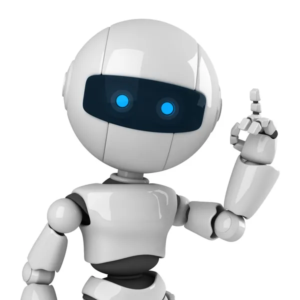 Funny robot stay and show attention — Stock Photo, Image
