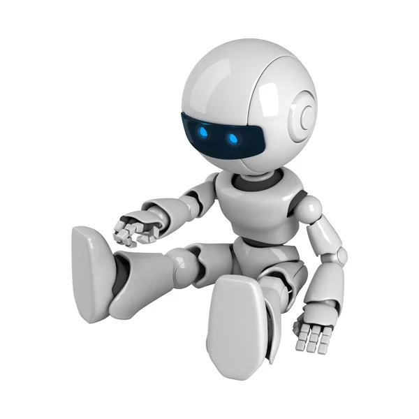 Funny robot sit and show — Stock Photo, Image