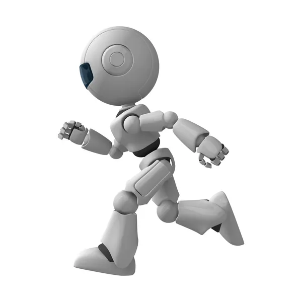 Robô engraçado correndo — Fotografia de Stock