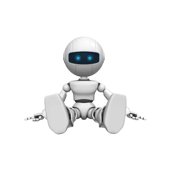 Zabawny robot siedzieć — Zdjęcie stockowe