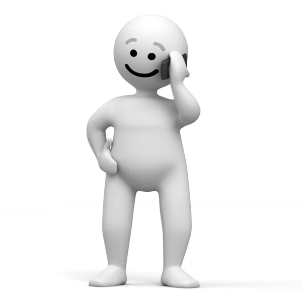 Character with mobile phone — Stock Photo, Image