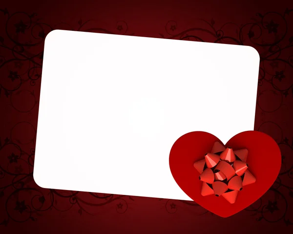 Kırmızı hediye olarak kalp — Stok fotoğraf