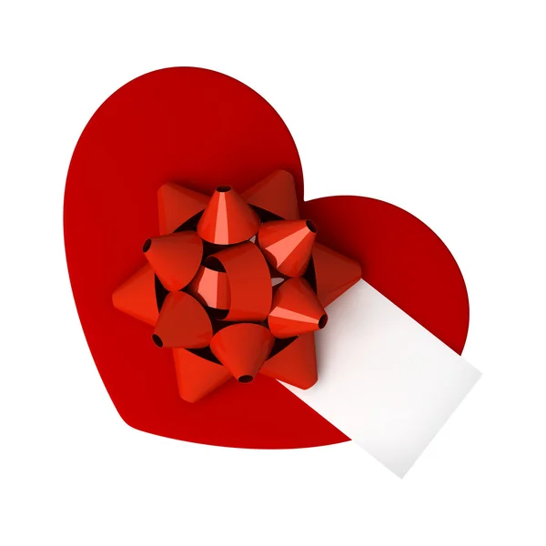 Red gift as heart — Stock Photo, Image