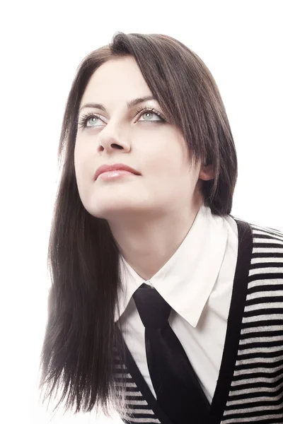 Office girl looking up — Stock Photo, Image