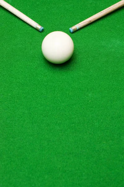 Billiard green blaze with white ball — Stock Photo, Image