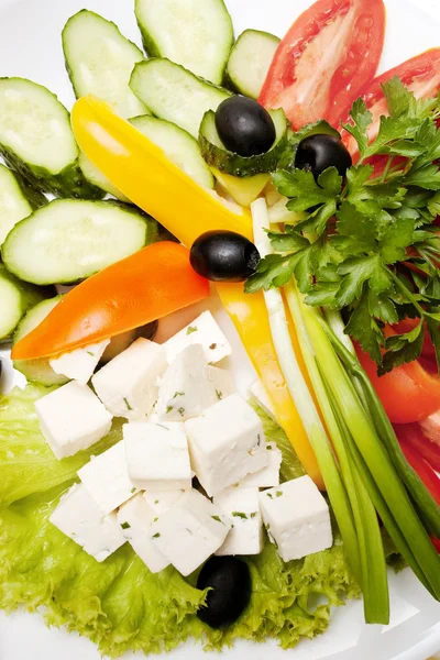 stock image Vegetables with sheep cheese