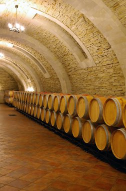 Wooden wine barrels