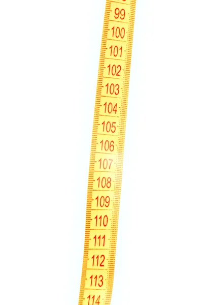 Yellow straight measuring tape — Stock Photo, Image