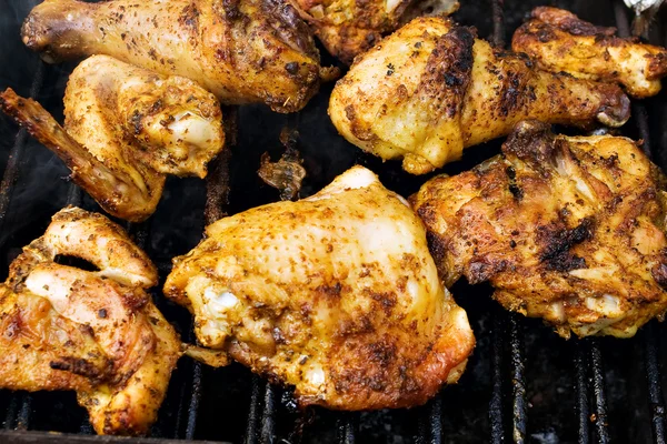 stock image Chicken meat on barbecue grill