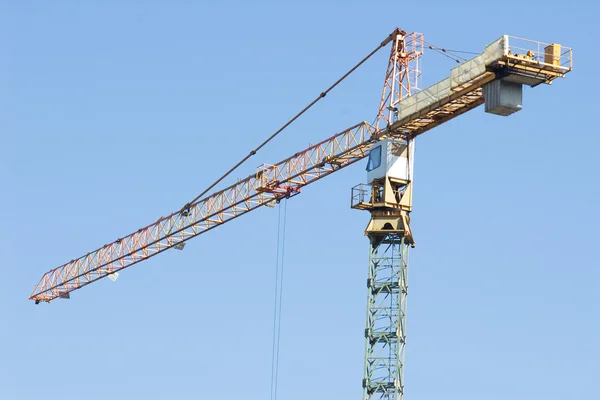 Yellow construction tower crane — Stock Photo, Image