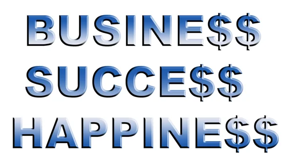 Negocios, éxito, palabras de felicidad — Foto de Stock