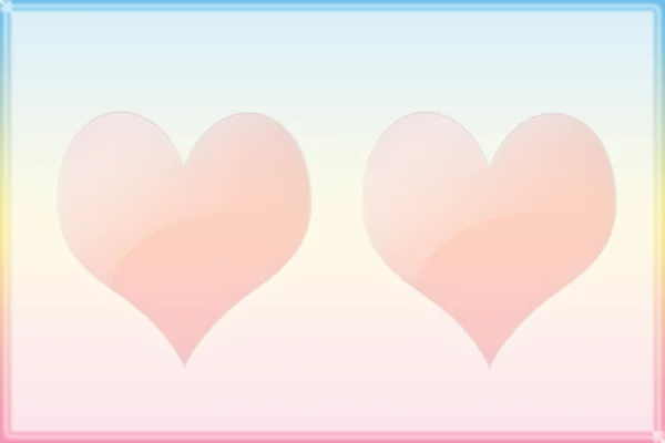 Dois corações vermelhos transparentes — Fotografia de Stock
