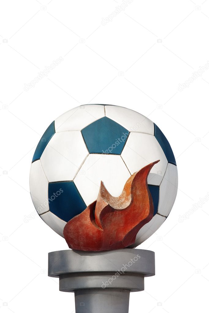 Soccer ball with torch — Stock Photo © liubomirt 1948796
