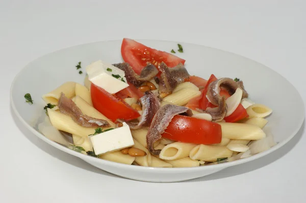 Fetakaas, tomaat en pasta — Stockfoto