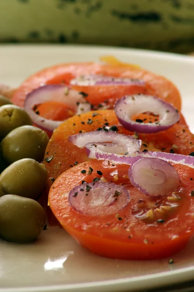 Organik domates salatası — Stok fotoğraf