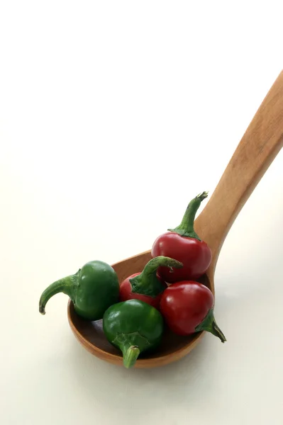 Green and red cherry paprika — Stock Photo, Image