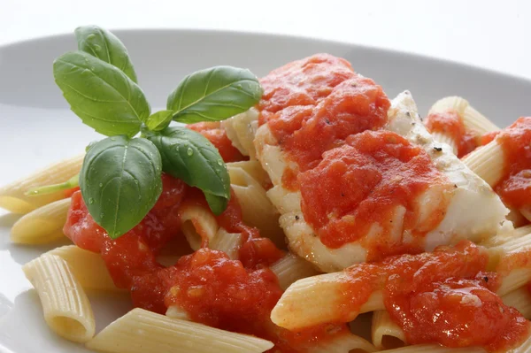 COD rahim domates sos ile — Stok fotoğraf
