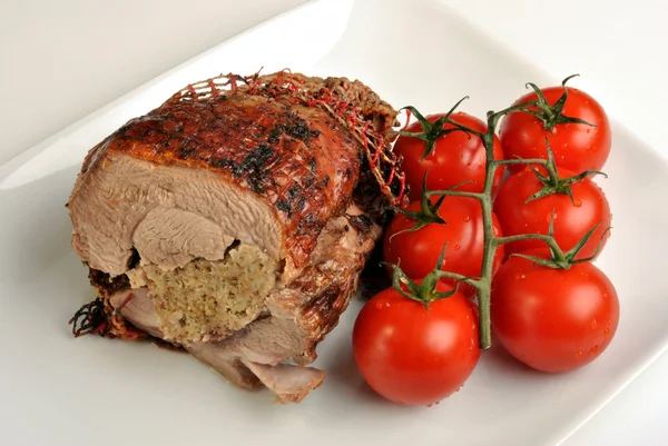 Grilled organic stuffed turkey leg — Stock Photo, Image
