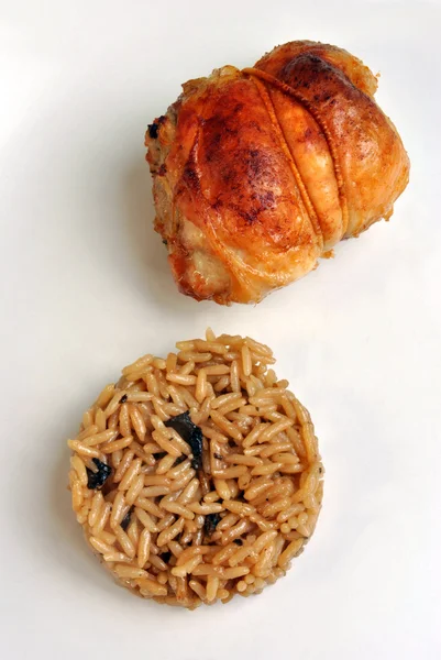 Grzyb ryżu z pieczonym kurczakiem — Zdjęcie stockowe