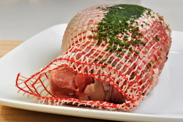Fresh organic stuffed turkey leg — Stock Photo, Image