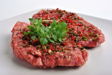 Fresh peppered lamb grill steak clipart
