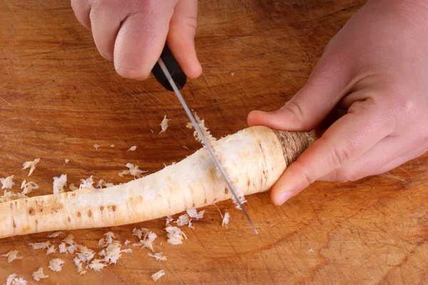 Cut one organic parsnip — Stock Photo, Image