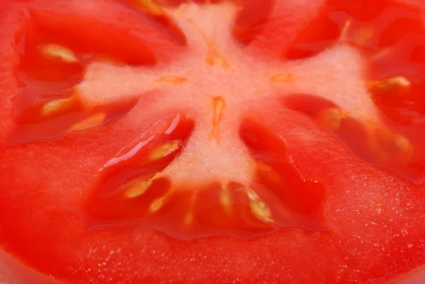 Fatia de tomate, vista de perto — Fotografia de Stock