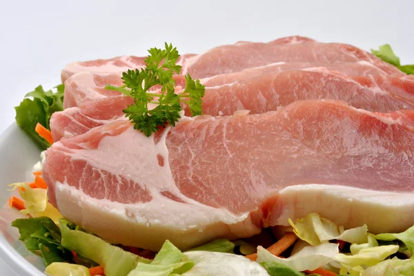 Chuleta de cerdo orgánica cruda — Foto de Stock