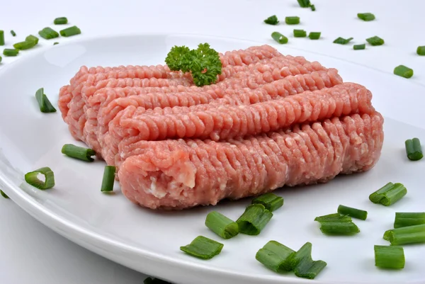 파 슬 리와 다진된 고기 — 스톡 사진