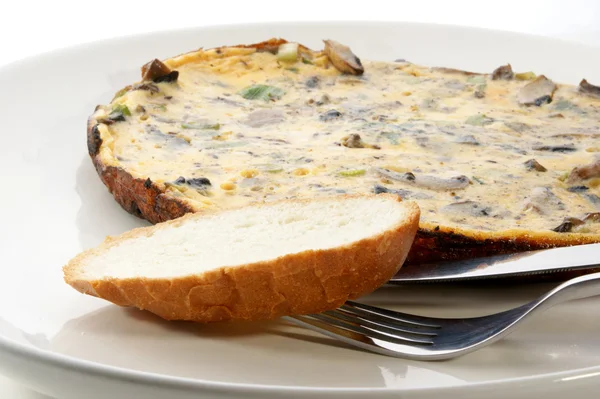 Omelete com cebola e cogumelo — Fotografia de Stock