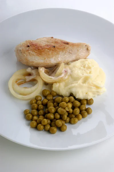 Organik bezelye ile püre patates — Stok fotoğraf