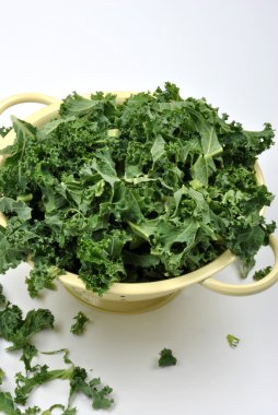 Organic tender leaf curly kale washed clipart