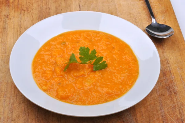 バターナット カボチャのクリーム スープ — ストック写真