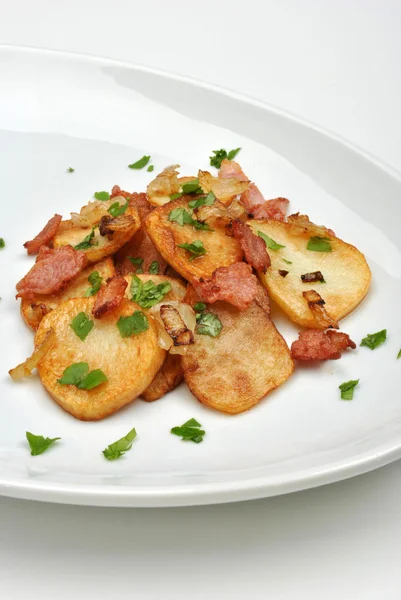 Roasted potato with bacon — Stock Photo, Image