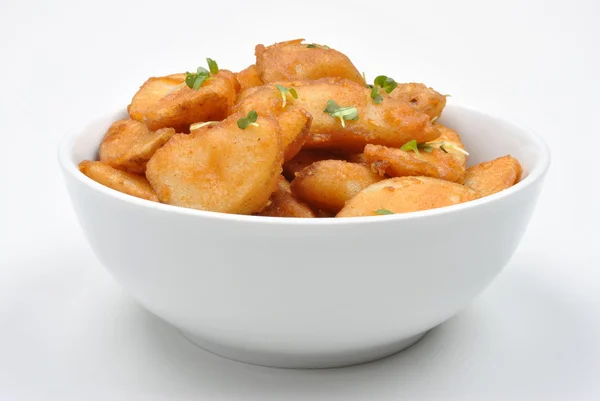 Some fried potato wedges — Stockfoto