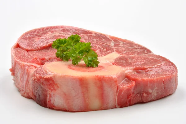Fresh organic beef shin steak — Stock Photo, Image