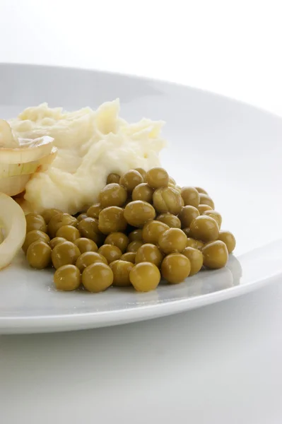 Mash potato with organic pea — Stock Photo, Image