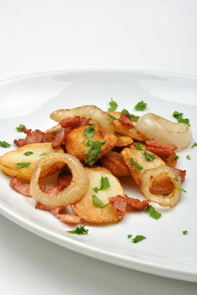 Roasted potato with onion — Stock Photo, Image