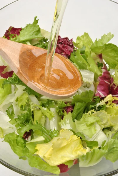 Organische salade in een kom — Stockfoto