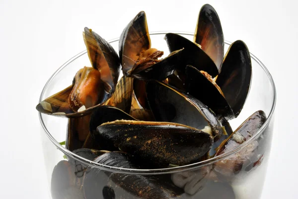 Fresh organic mussel in garlic butter — Stock Photo, Image