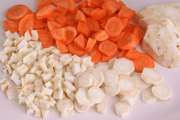 How to make homemade vegetable soup — Stockfoto