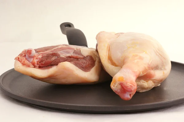 Duck legs in a pan — Stock Photo, Image
